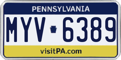 PA license plate MYV6389
