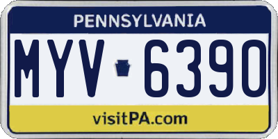 PA license plate MYV6390