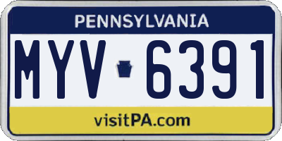 PA license plate MYV6391