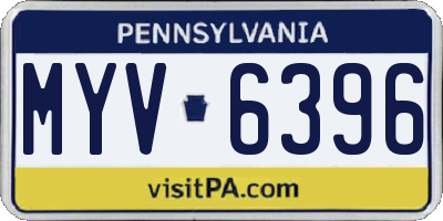PA license plate MYV6396