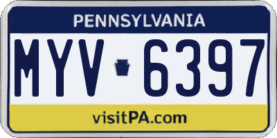 PA license plate MYV6397
