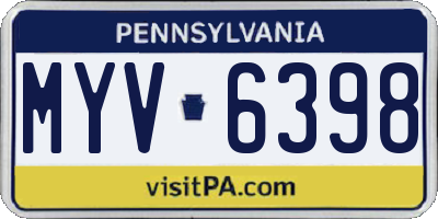 PA license plate MYV6398