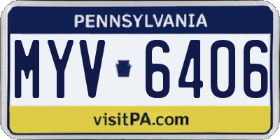 PA license plate MYV6406