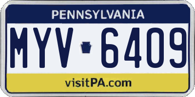PA license plate MYV6409