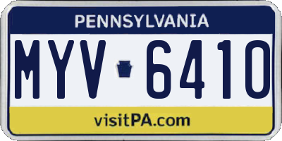 PA license plate MYV6410
