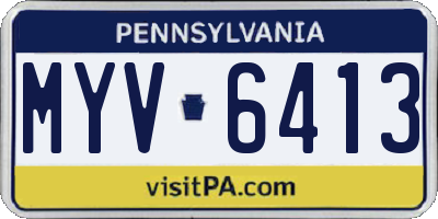 PA license plate MYV6413