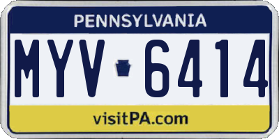 PA license plate MYV6414