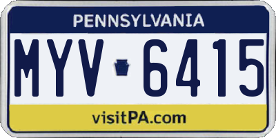 PA license plate MYV6415