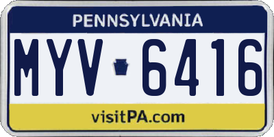 PA license plate MYV6416