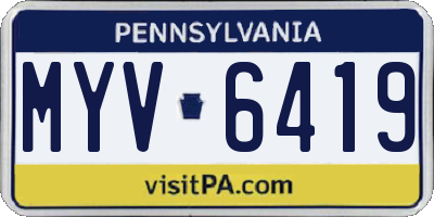 PA license plate MYV6419