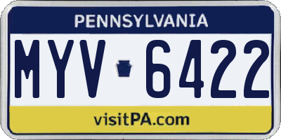 PA license plate MYV6422