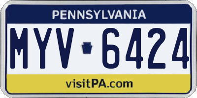 PA license plate MYV6424