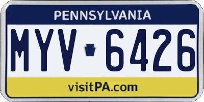 PA license plate MYV6426