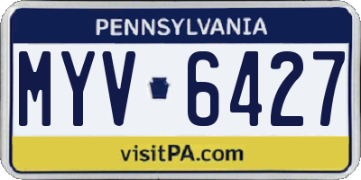 PA license plate MYV6427