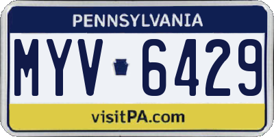 PA license plate MYV6429