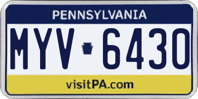 PA license plate MYV6430