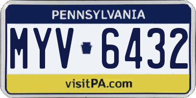 PA license plate MYV6432