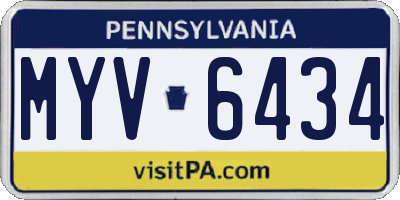 PA license plate MYV6434