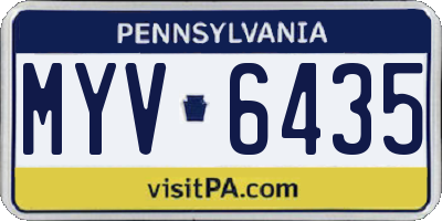 PA license plate MYV6435