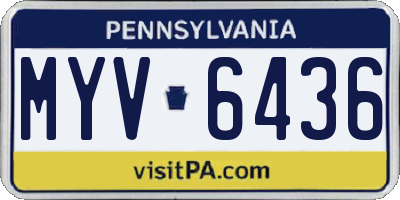 PA license plate MYV6436