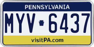 PA license plate MYV6437