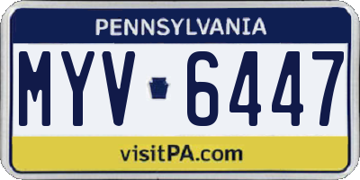 PA license plate MYV6447