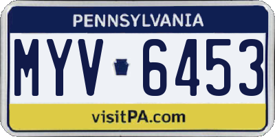 PA license plate MYV6453
