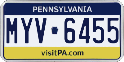 PA license plate MYV6455