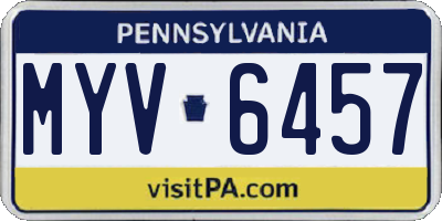 PA license plate MYV6457