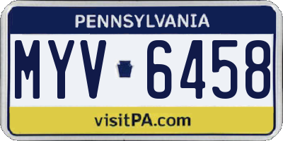 PA license plate MYV6458