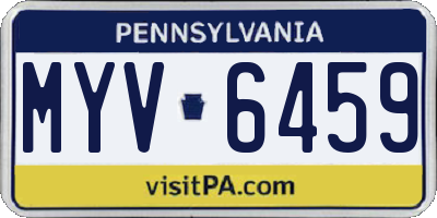 PA license plate MYV6459