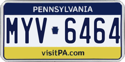 PA license plate MYV6464