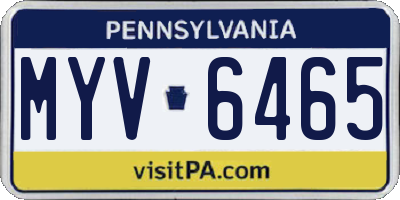 PA license plate MYV6465
