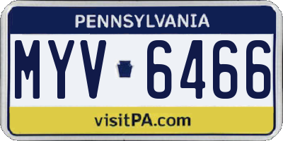 PA license plate MYV6466