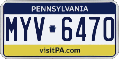 PA license plate MYV6470