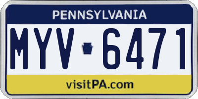 PA license plate MYV6471