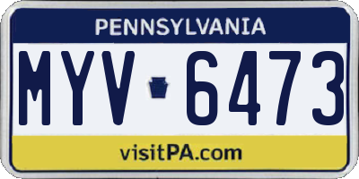 PA license plate MYV6473