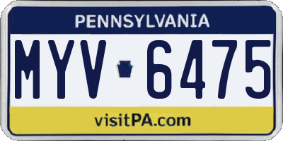 PA license plate MYV6475