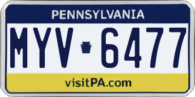 PA license plate MYV6477