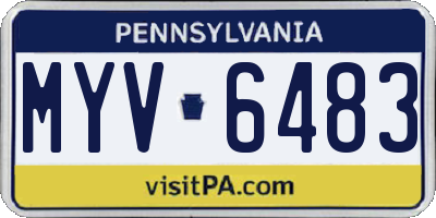 PA license plate MYV6483