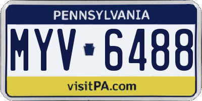 PA license plate MYV6488