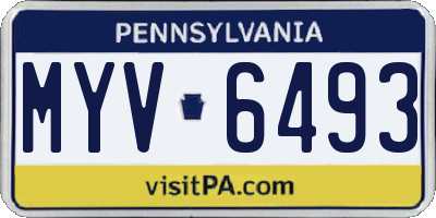 PA license plate MYV6493
