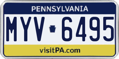PA license plate MYV6495