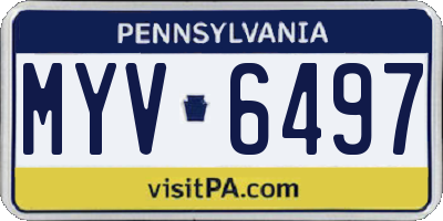 PA license plate MYV6497