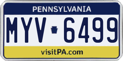 PA license plate MYV6499