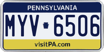 PA license plate MYV6506