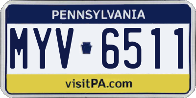 PA license plate MYV6511