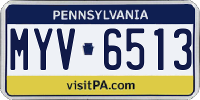 PA license plate MYV6513