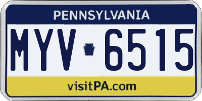 PA license plate MYV6515