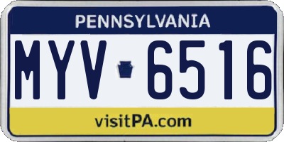 PA license plate MYV6516